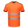 PW3 Warnschutz Cotton Comfort T-Shirt kurzarm, T181, Orange/Schwarz, Größe XS
